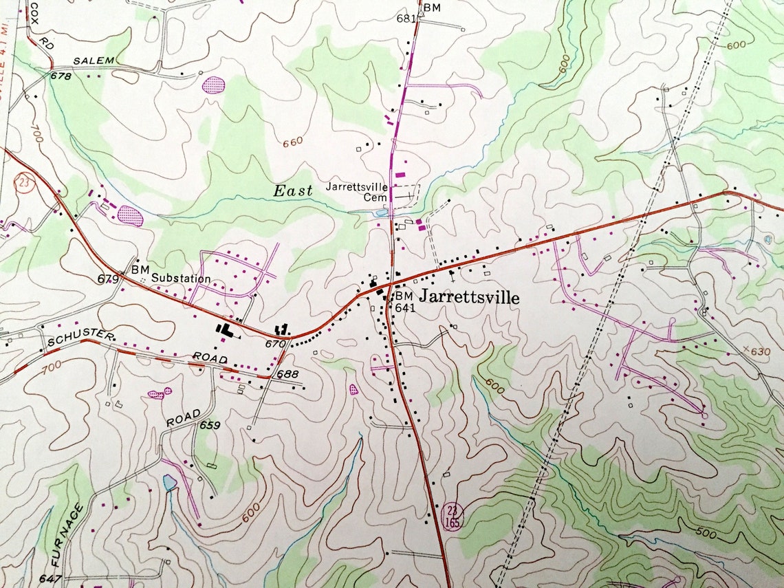 Antique Jarrettsville Maryland 1956 US Geological Survey Etsy