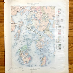 Antique Penobscot Bay, Maine 1907 US Geological Survey Topographic Map – Deer Isle, Searsport, Vinalhaven, Blue Hill, Sedgwick, Castine ME