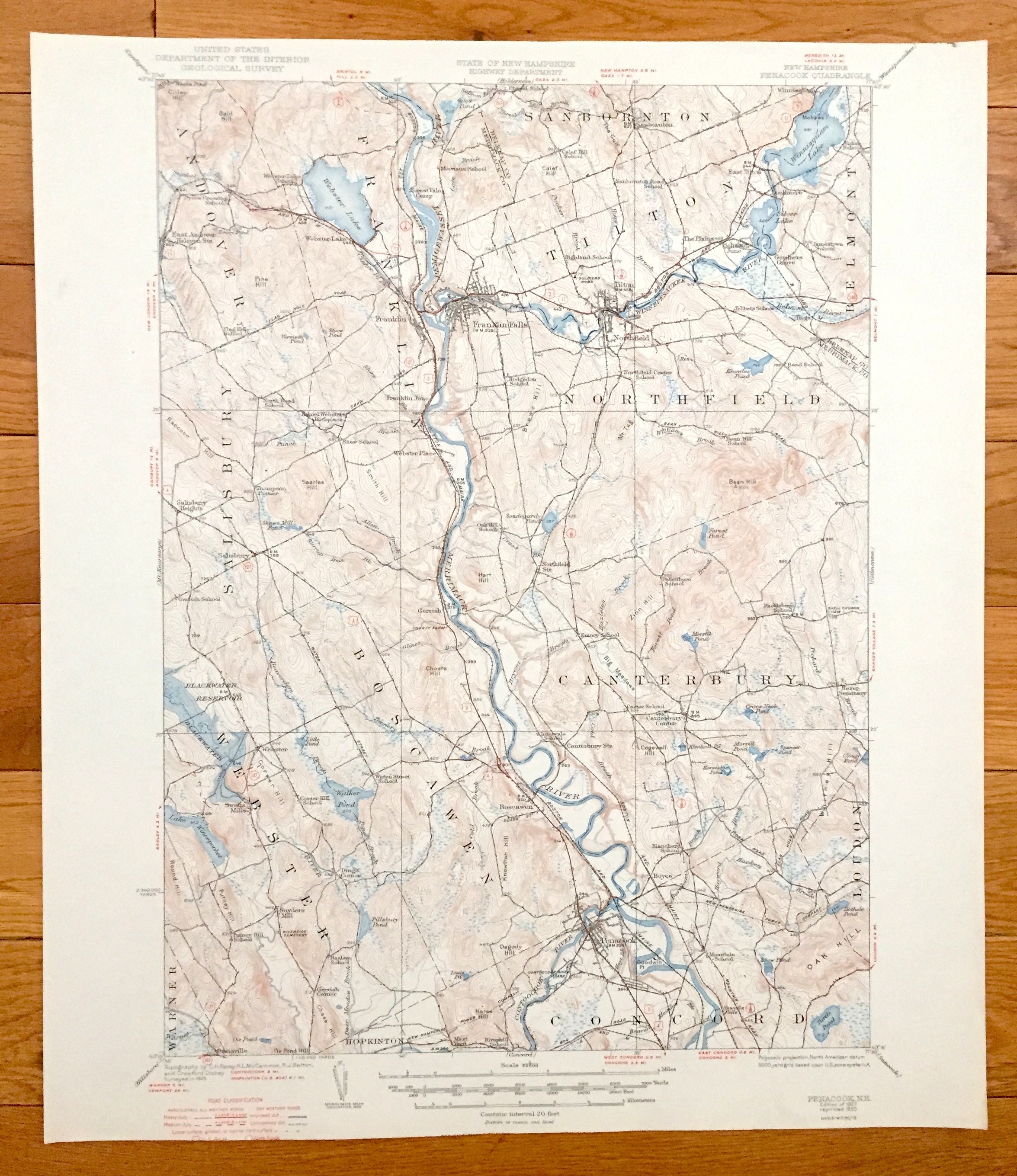 Antique Penacook New Hampshire 1927 US Geological Survey Etsy