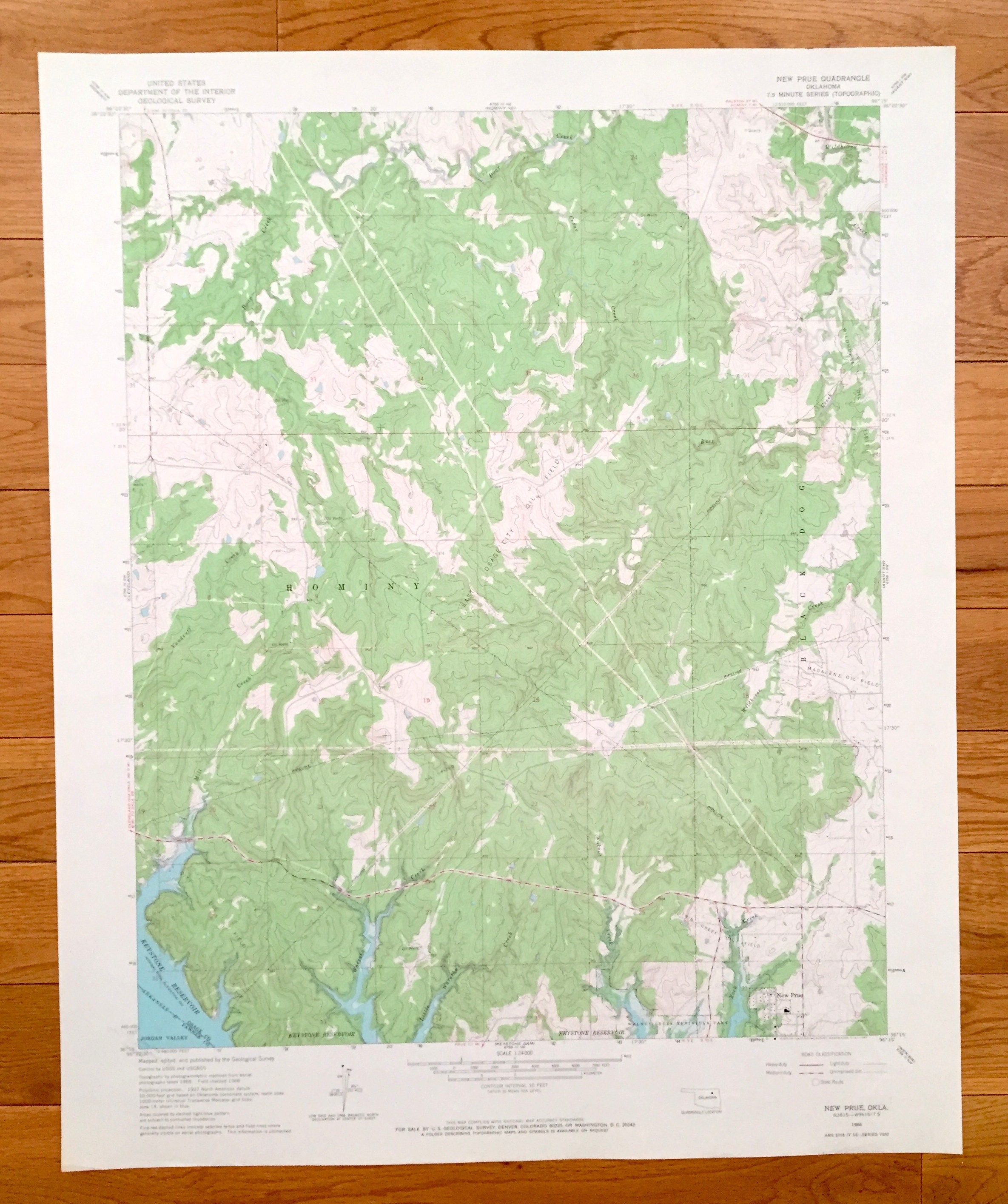 Antique New Prue Oklahoma 1966 US Geological Survey Etsy