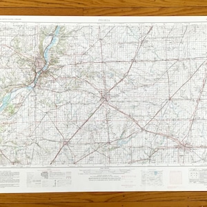 Antike Peoria, Illinois 1958 US Geologische Untersuchung Topographische Karte - Champaign, Urbana, Bloomington, Creve Couer, Accout