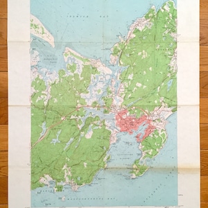 Antiguo Gloucester, Massachusetts 1960 US Geological Survey Mapa Topográfico – Rockport, Manchester, Ipswich, Essex, Annisquam, Cape Ann, MA