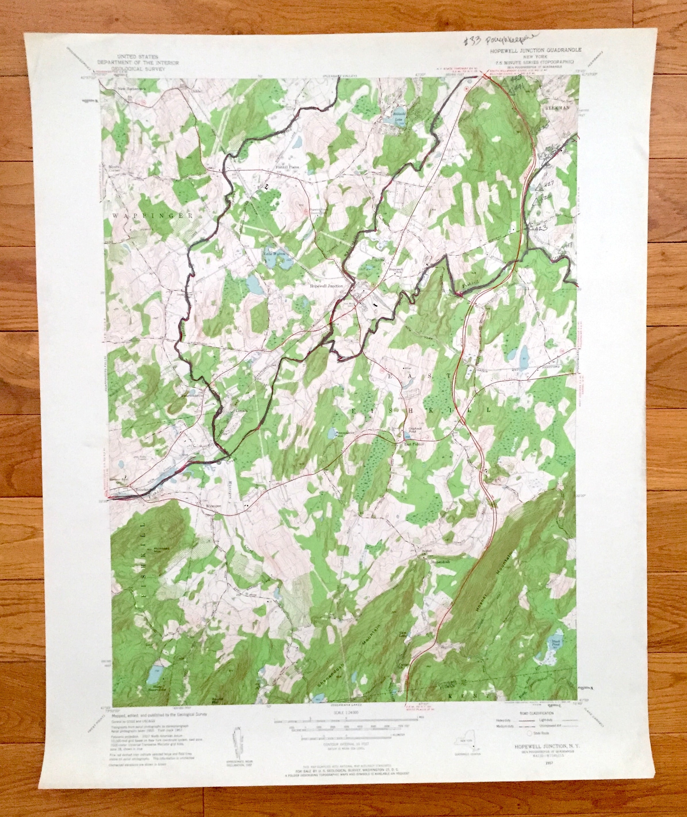 Antique Hopewell Junction New York 1957 US Geological Survey Etsy