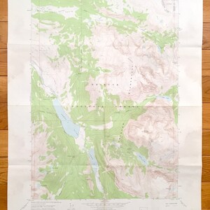 Carte topographique antique des lacs de Green River, Wyoming, 1968 US Geological Survey - comté de Sublette, forêt nationale de Bridger, région sauvage de Bridger
