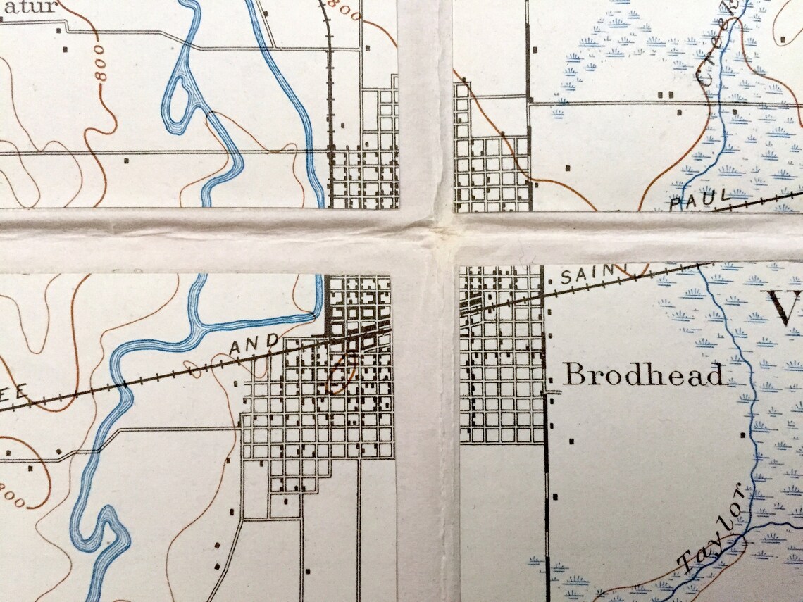 Antique Brodhead Wisconsin 1893 US Geological Survey Etsy UK