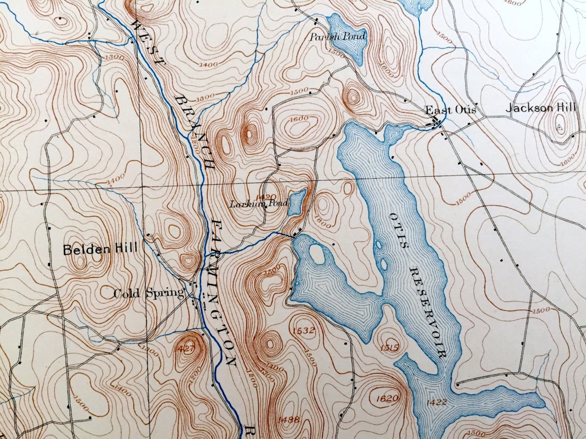 Antique Sandisfield Massachusetts 1897 US Geological Survey Etsy