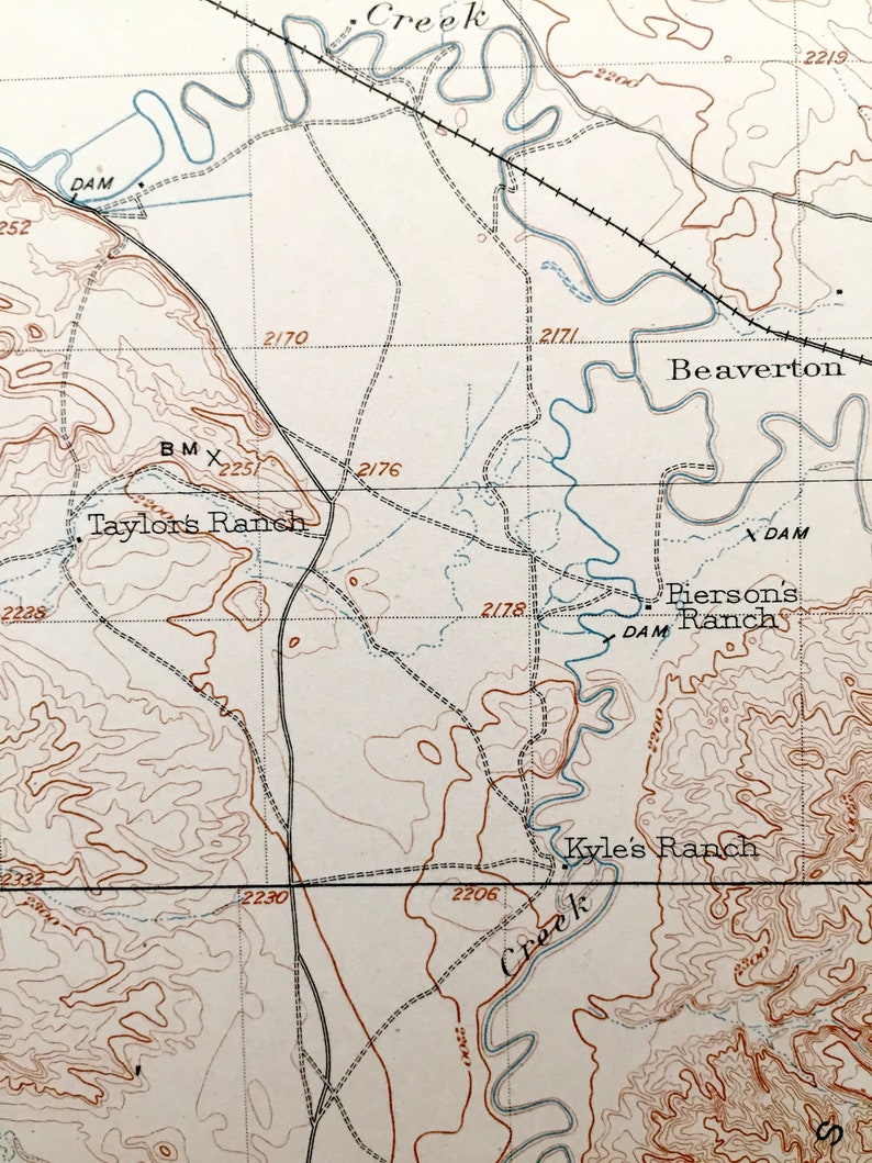 Antique Saco Montana 1905 US Geological Survey Topographic Etsy