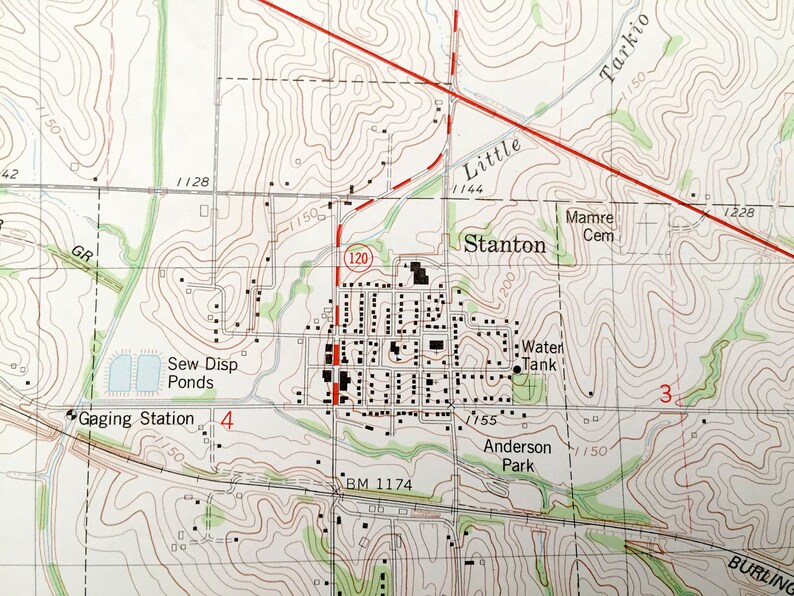 Antique Stanton Iowa 1978 US Geological Survey Topographic Etsy