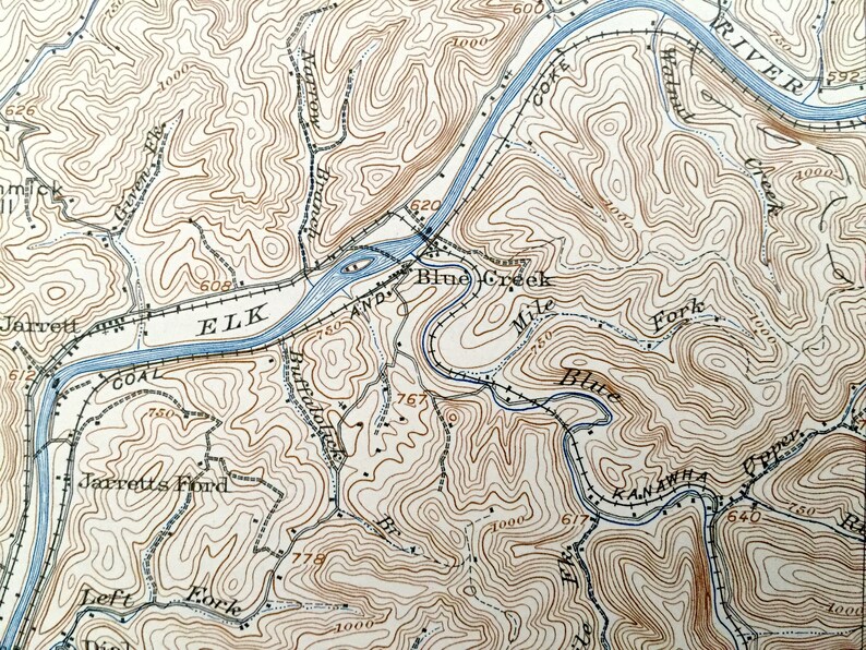 Antique Clendenin West Virginia 1909 US Geological Survey Etsy