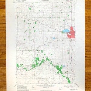 Antike topografische Karte von Waseca, Minnesota 1966 des US Geological Survey – Waseca County, Wilton, Otisco, Woodville, St. Mary, Iosco Woodville MN