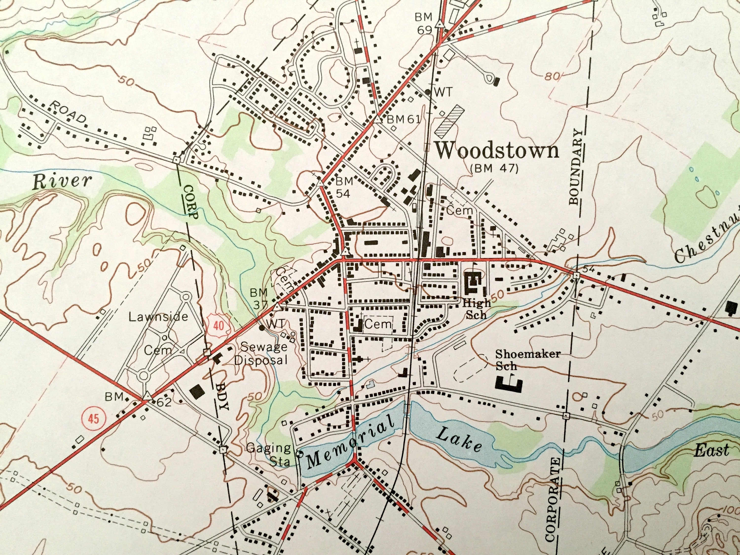 Antique Woodstown New Jersey 1967 US Geological Survey Etsy