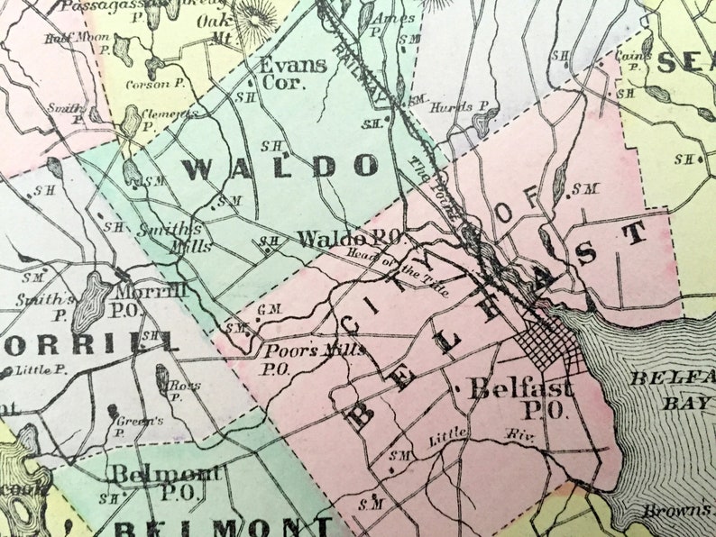 Waldo County Maine 1859 Old Map Reprint Old Maps vrogue.co