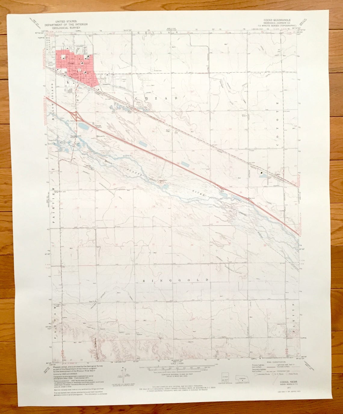 Antique Cozad Nebraska 1971 US Geological Survey Topographic Etsy