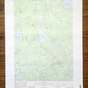 Antiker Norden Sebago, Maine 1983 US-Stadtplan - Cumberland, Oxford County, Dänemark, Neapel, Bridgton, Long Lake, ME