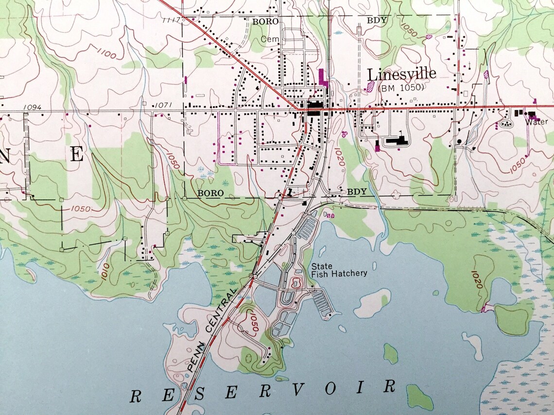 Antique Linesville Pennsylvania 1959 US Geological Survey Etsy