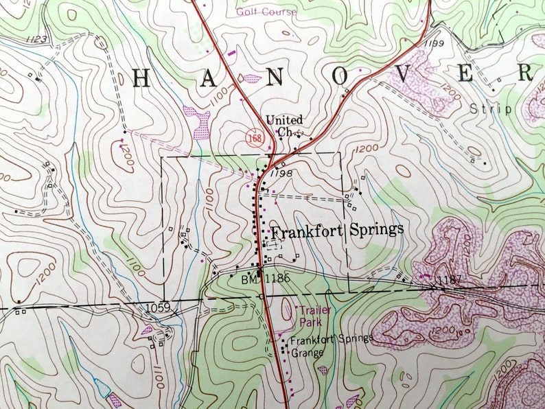 Antique Burgettstown Pennsylvania 1954 US Geological Survey Etsy