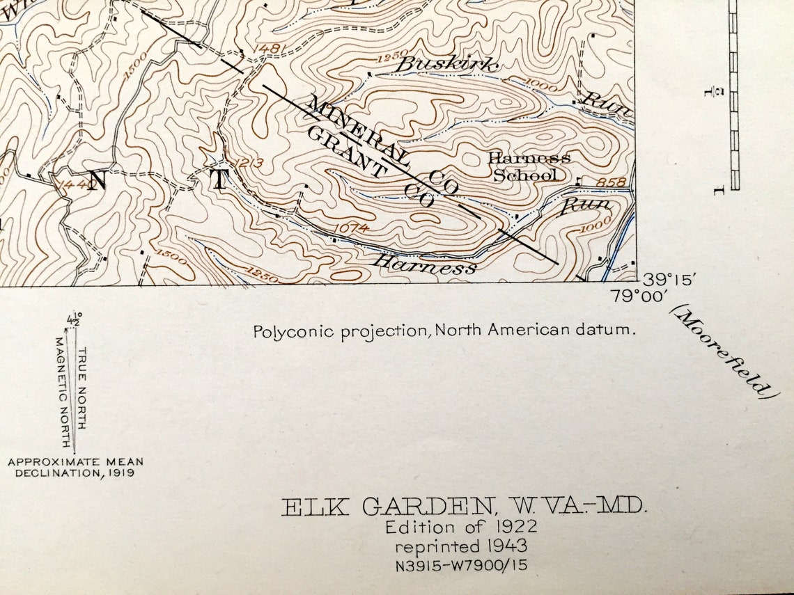 Antique Elk Garden West Virginia 1922 US Geological Survey Etsy
