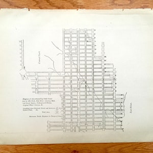 Antique East Midtown Manhattan, New York City Carte de 1880 Census - Central Park, Upper East Side, Lenox Hill, Murray, Diamond District NYC