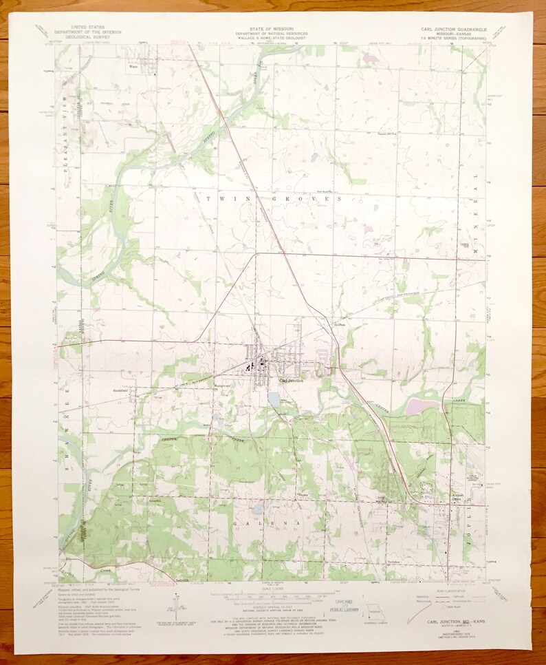 Antique Carl Junction Missouri & Shawnee Kansas 1963 US Etsy