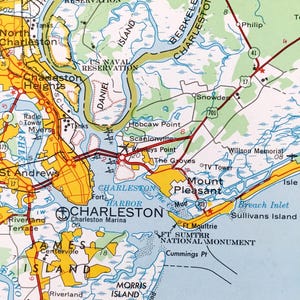Mapa topográfico antiguo de James Island, Carolina del Sur, 1969, del Servicio Geológico de Estados Unidos: Charleston, Heights, Hanahan, Coast, Folly Beach, SC