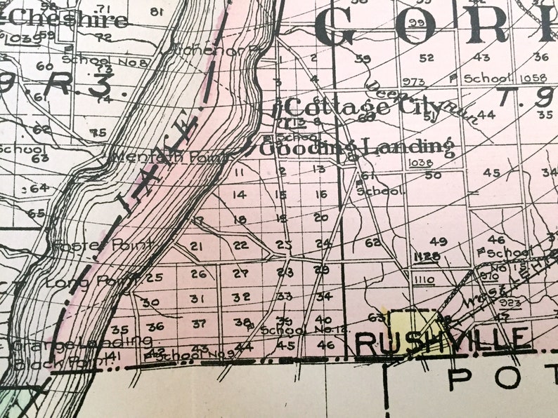 Antique Ontario County New York 1911 New Century Atlas Map Etsy
