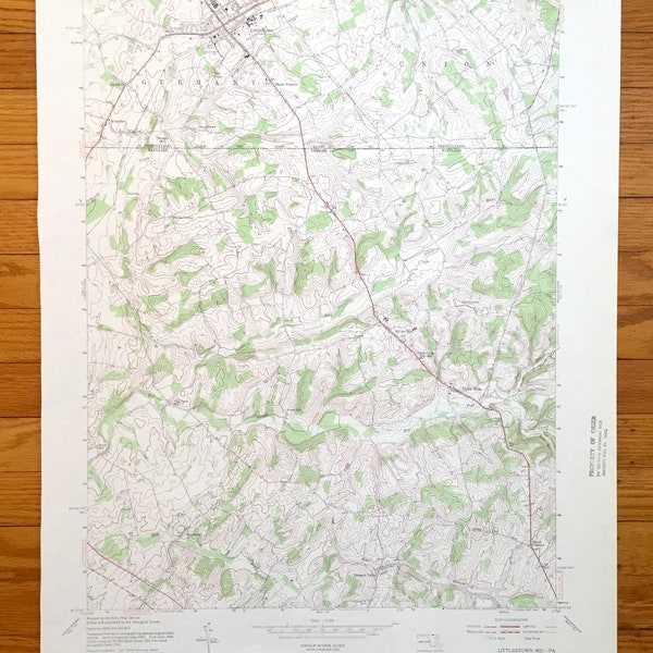 Old Map of Littlestown Etsy