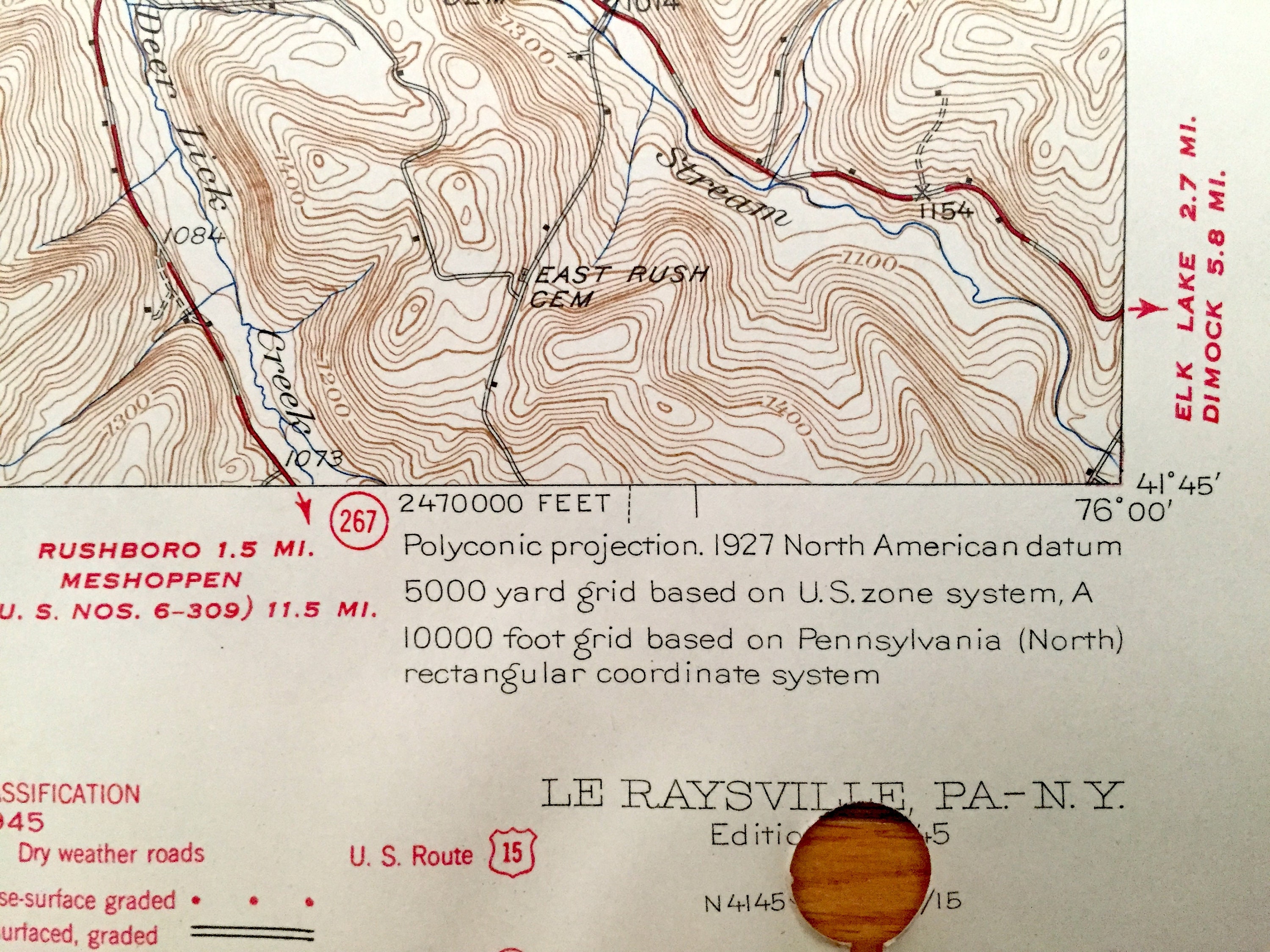 Antique Le Raysville Pennsylvania 1943 US Geological Survey Etsy