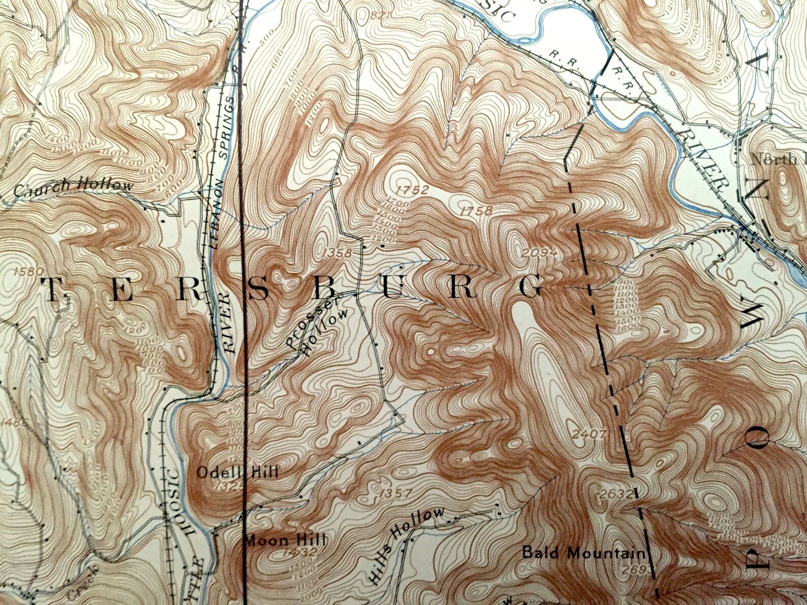 Antique Hoosick Falls New York 1897 US Geological Survey Etsy