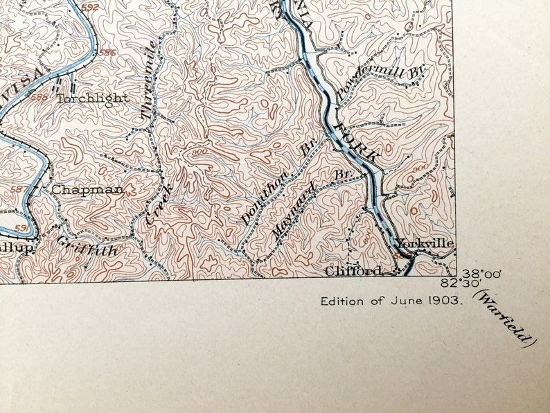 Antique Kenova West Virginia 1903 US Geological Survey Etsy