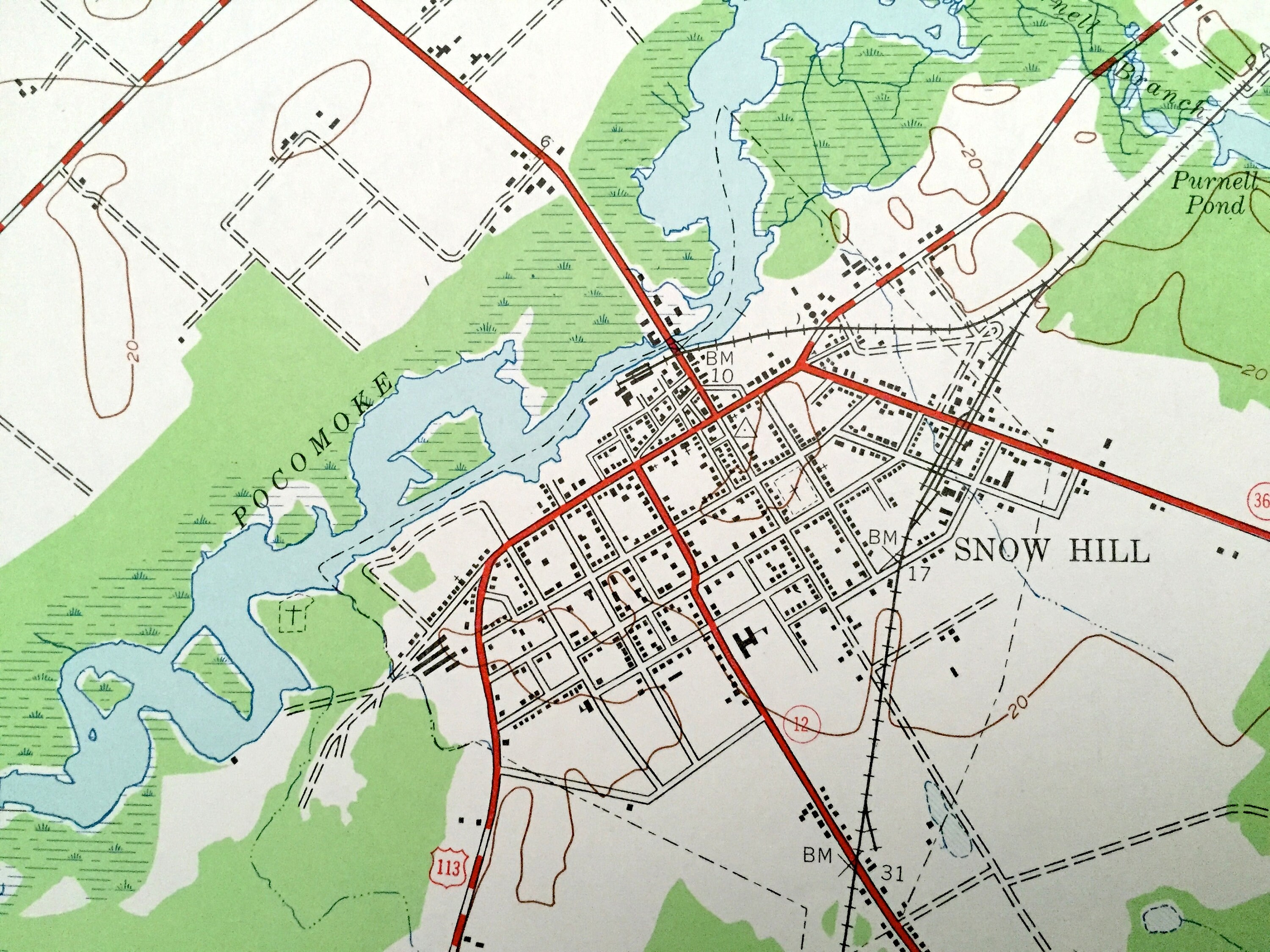 Antique Snow Hill Maryland 1942 US Geological Survey Etsy
