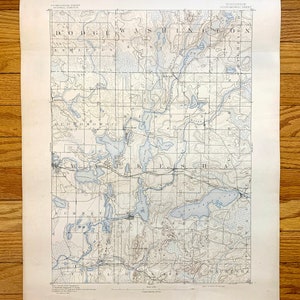 Antike Oconomowoc, Wisconsin 1892 US Geologische Untersuchung Topographische Karte - Merton, Delafield, Ottawa, Genesee, Waukesha, Pewaukee, Gipfel, WI