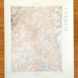 Antique Patuxent, Maryland 1907 Mapa topográfico do US Geological Survey - Prince Georges, Anne Arundel, Annapolis, Chesapeake, Washington DC