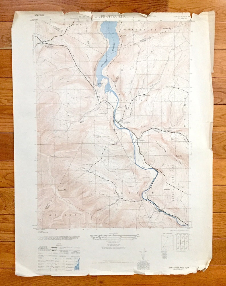 Antique Prattsville New York 1945 US Geological Survey Etsy