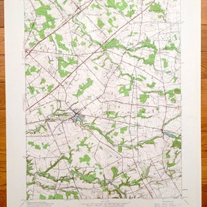 Antike Allentown, New Jersey 1957 US Geological Survey topographische Karte - Washington, East Windsor, Millstone, Upper Freehold, Hamilton, NJ