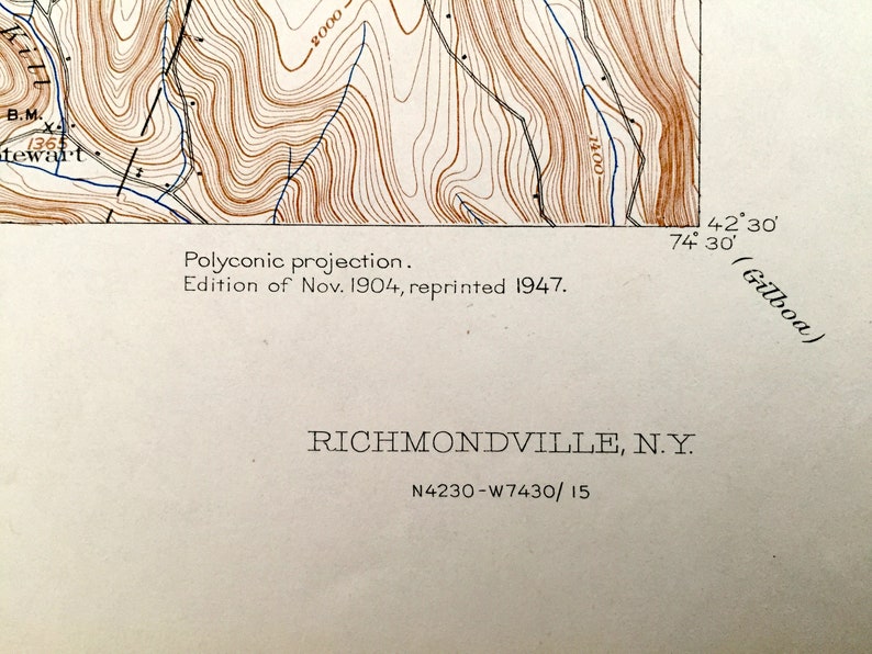 Antique Richmondville New York 1947 US Geological Survey Etsy