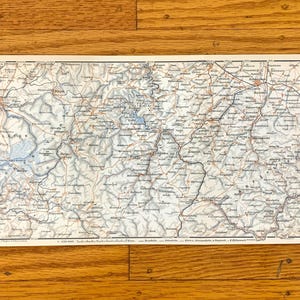 Antique 1911 Eupen, Belgium and North Rhine-Westphalia, Germany Map from Baedekers Guide Atlas – Gemund, Malmedy, Schleiden, Euskirchen