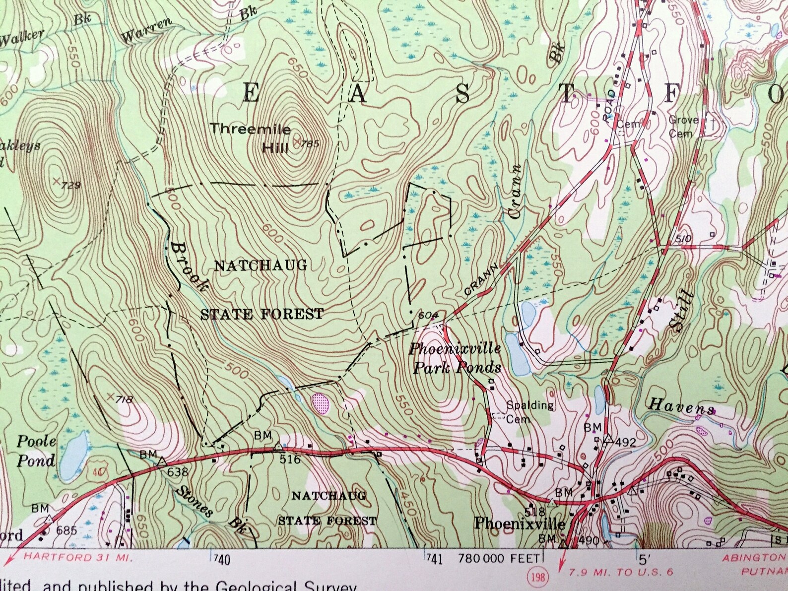 Antique Eastford Connecticut 1953 US Geological Survey Etsy
