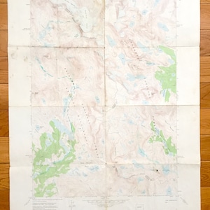 Antiguo Fremont Peak, Wyoming 1968 US Geological Survey Mapa Topográfico – Condado de Sublette, Lagos Alpinos, Bridger Wilderness, Río Viento, WY