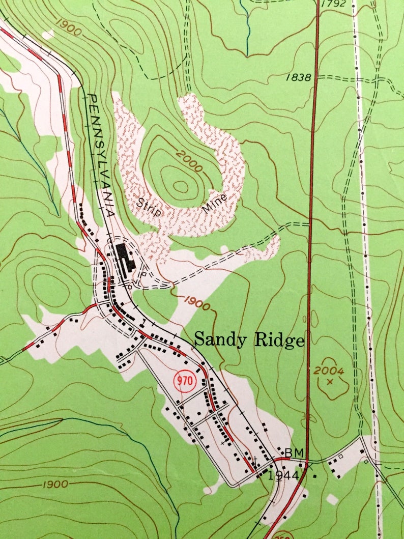 Antique Sandy Ridge Pennsylvania 1958 US Geological Survey Etsy