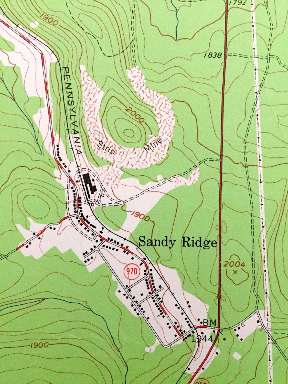 Antique Sandy Ridge Pennsylvania 1958 US Geological Survey Etsy
