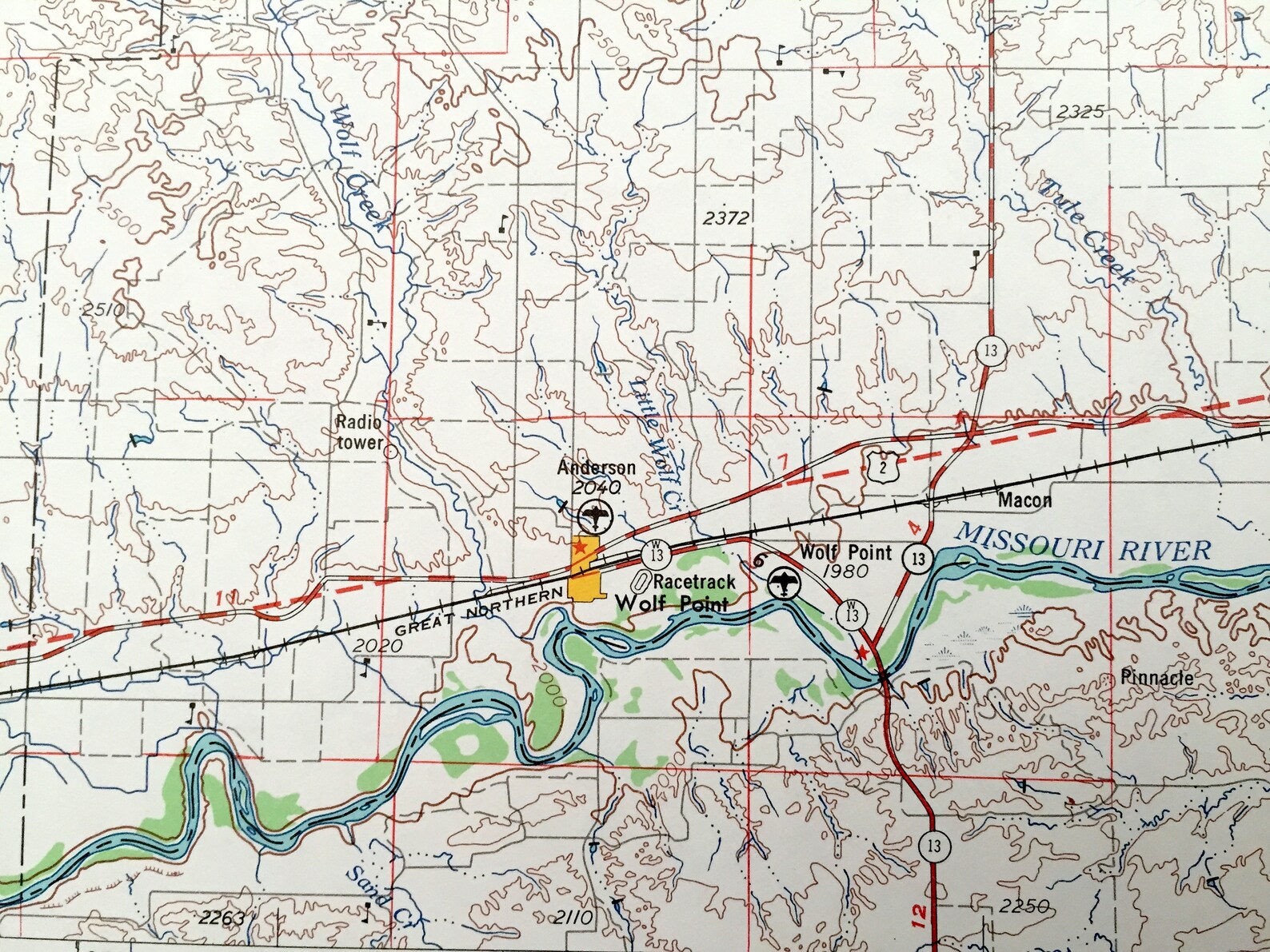 Antique Wolf Point Montana 1954 US Geological Survey Etsy UK