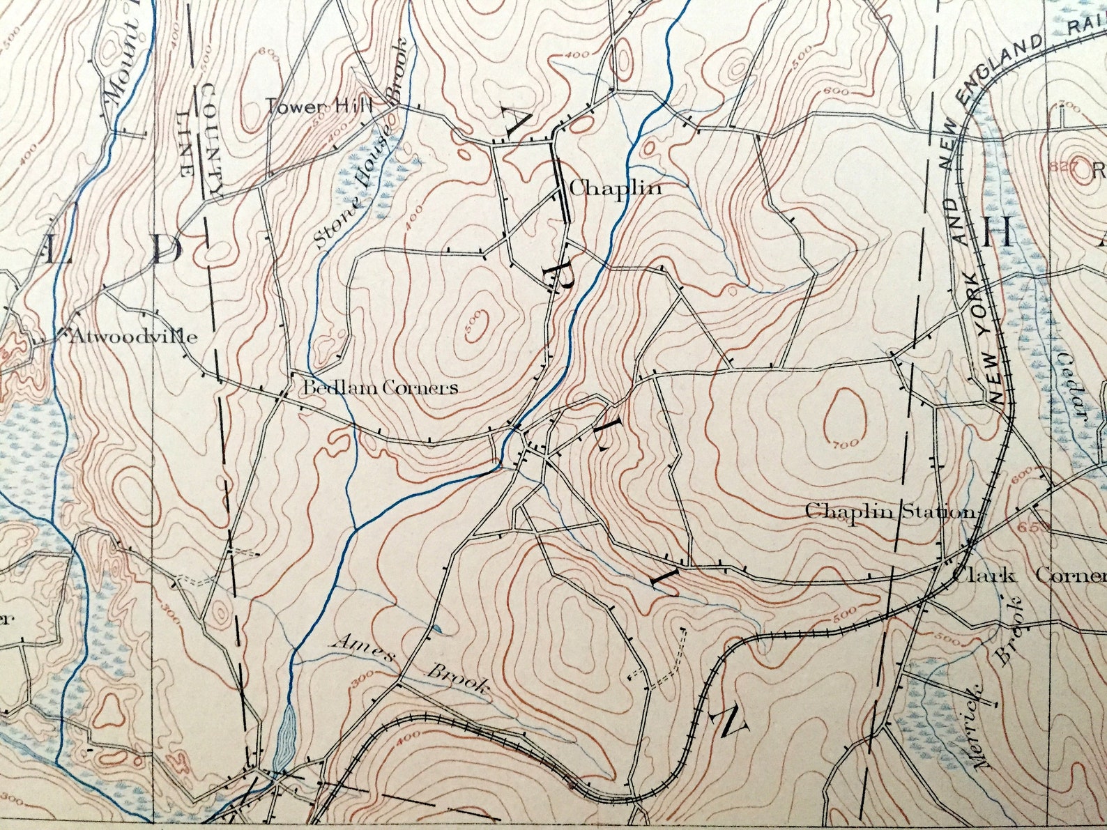 Antique Woodstock Connecticut 1893 US Geological Survey - Etsy