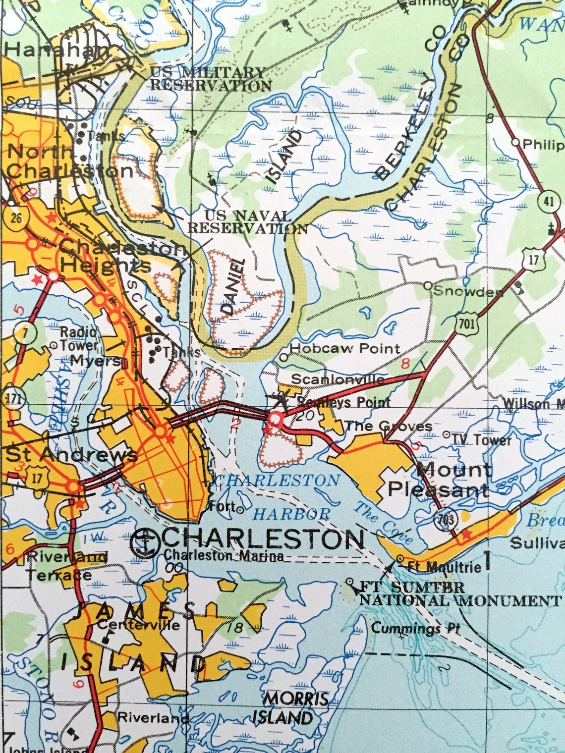 Antique James Island South Carolina 1969 US Geological Survey Etsy UK