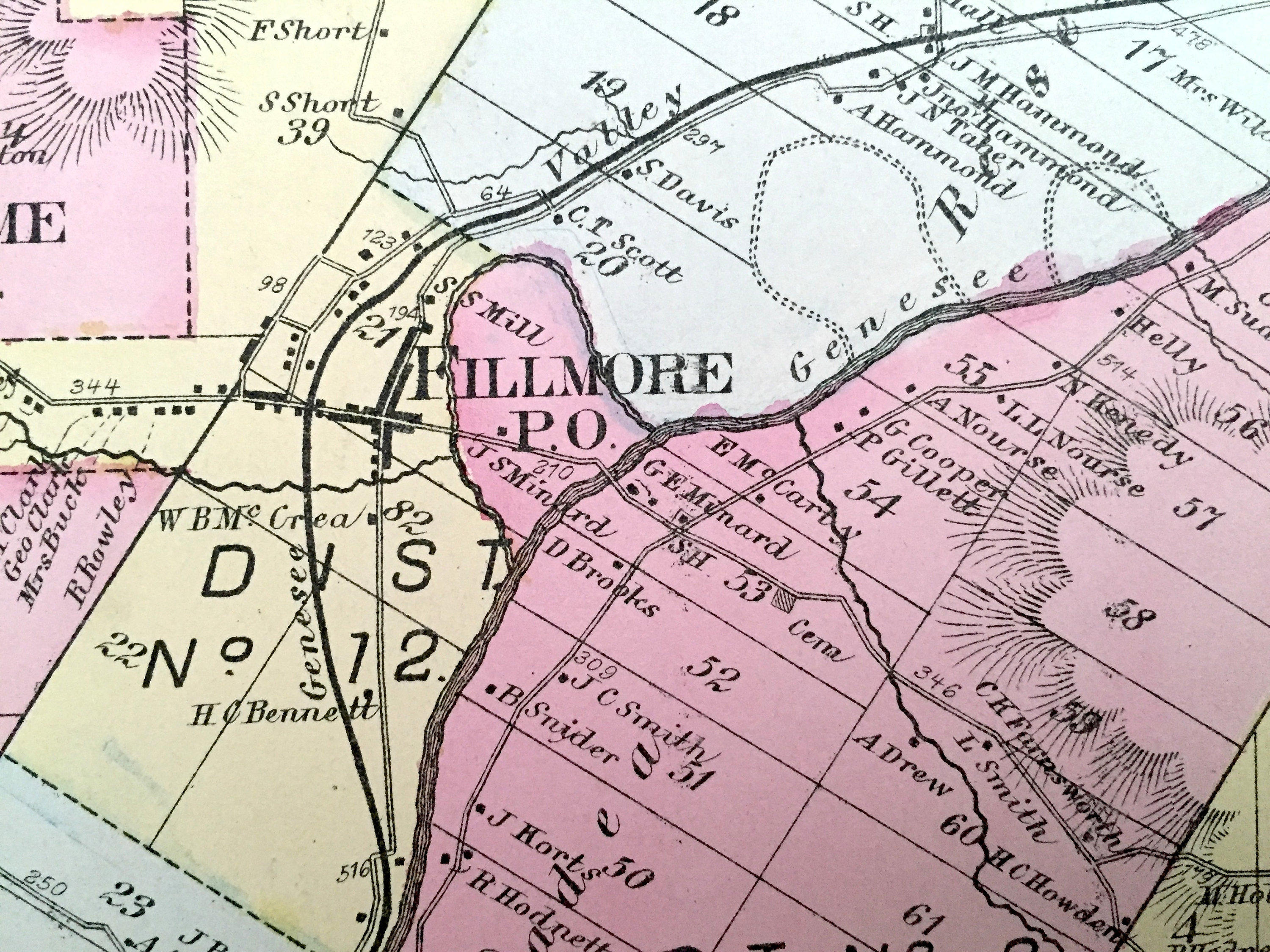 Antique 1869 Hume New York Map From D.G. Beers Atlas of Etsy