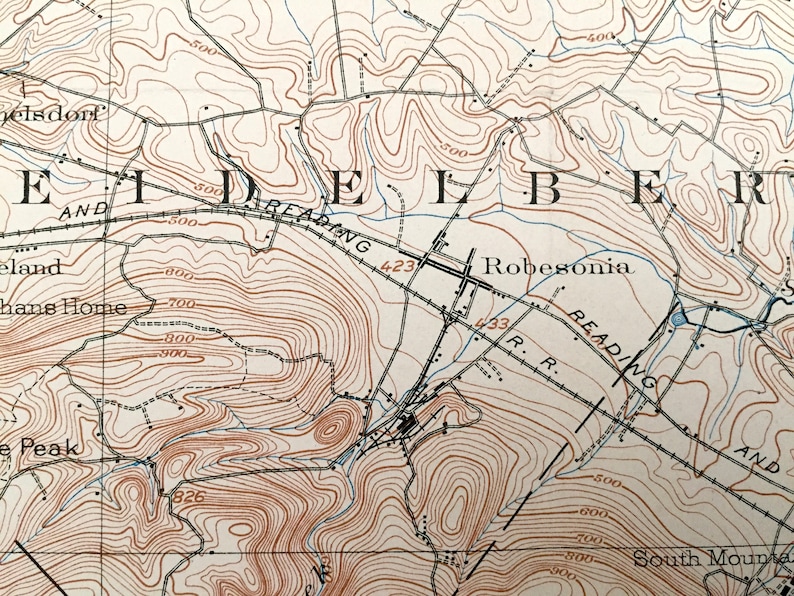 Antique Wernersville Pennsylvania 1902 US Geological Survey Etsy