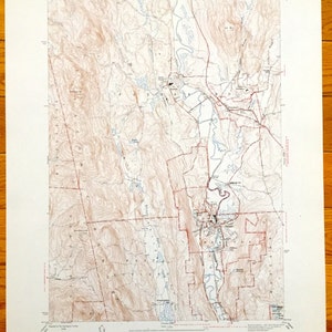 Antike Proctor, Vermont 1946 US Geologische Untersuchung Topographische Karte - Rutland County, Pittsford, Hubbardton, Castleton, Florence, Ira, VT