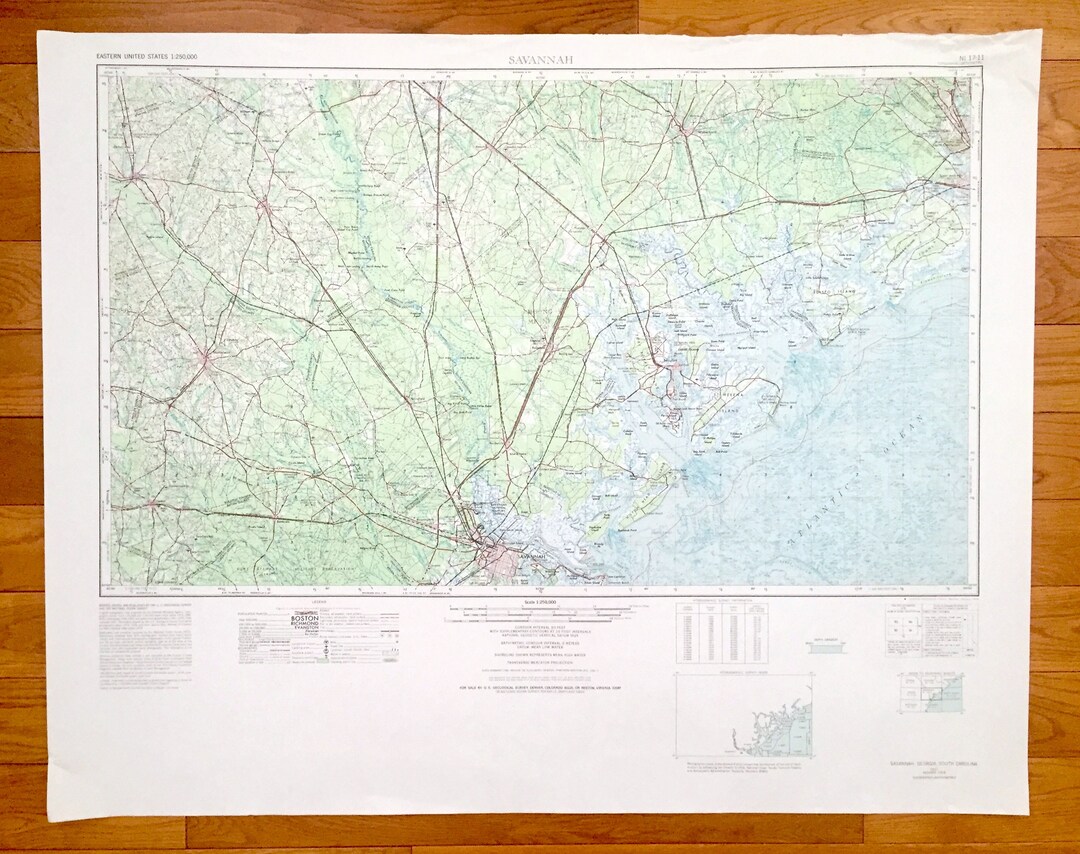 Antique Savannah, 1957 US Geological Survey Topographic Map
