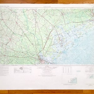 Antique Savannah, Géorgie 1957 US Geological Survey Topographic Map – Caroline du Sud, Statesboro, Claxton, Sylvania, Millen, Bloomingdale GA