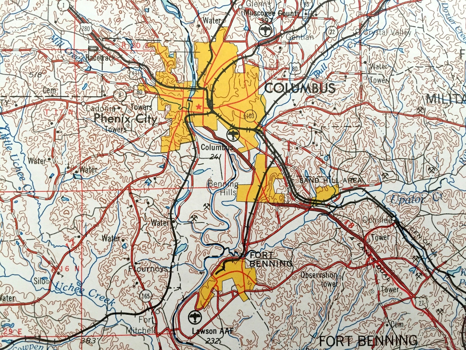 Antique Phenix City Alabama 1955 US Geological Survey Etsy