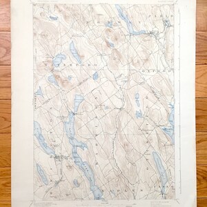 Antique Norway, Maine 1896 US Geological Survey Topographic Map – Long Lake, Waterford, Harrison, Paris, Bridgton, Otisfield, Oxford, ME